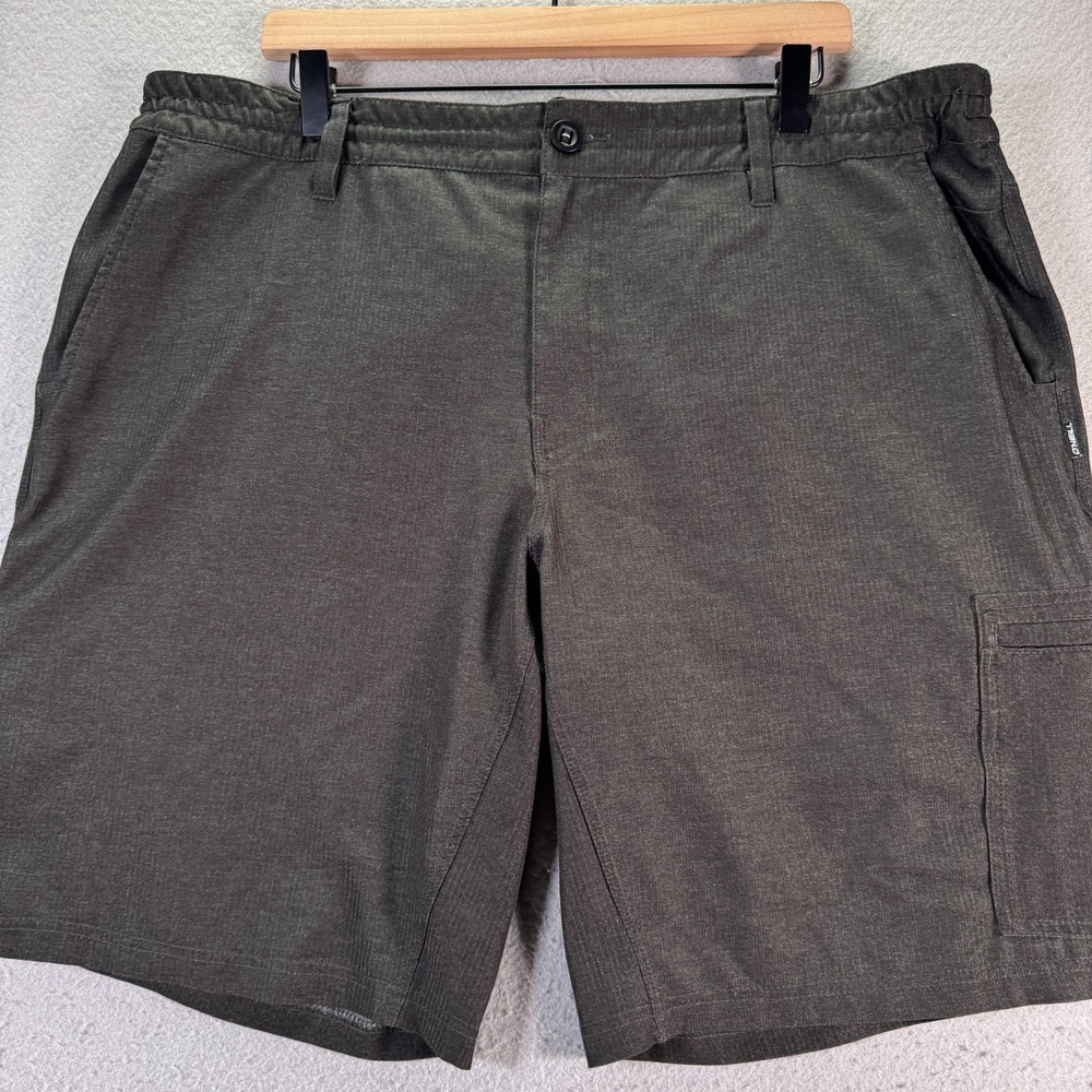 Oneil Cargo Hybrid Shorts Mens 40 Black Zip‎ Flap Pocket Utility Beach Comfort
